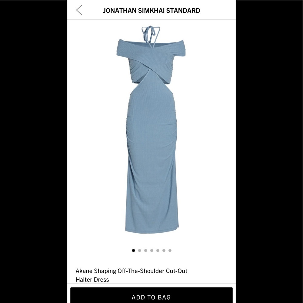 Jonathan Simkhai Akane Shaping Off-The-Shoulder Cut-Out Halter Dress